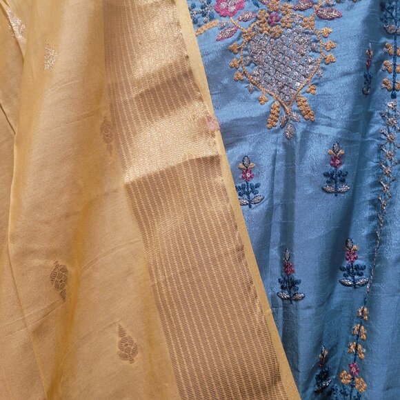 Indian Silk Salwar Kameez 3 pcs Set | Traditional Wear | Pakistani - Picture 7 of 9